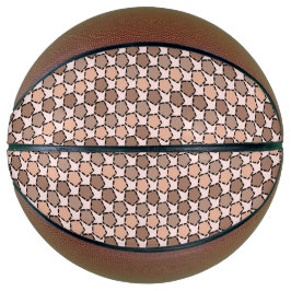 Balón De Baloncesto Pentágonos marrones simétricos con bordes trazados