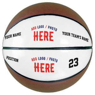 BALÓN DE BALONCESTO PERSONALIZABLE MODERNO ESTILO BLANCO VERIFICADO MA