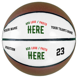 BALÓN DE BALONCESTO PERSONALIZABLE MODERNO ESTILO BLANCO VERIFICADO MA