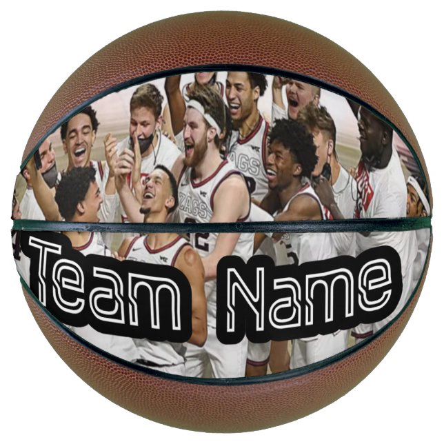 Balón De Baloncesto Personalización del nombre del equipo fotográfico  (Anverso)
