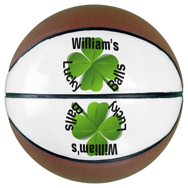 Balón De Baloncesto Personalizado Cuatro Hojas De Atractivo Lucky (Anverso)