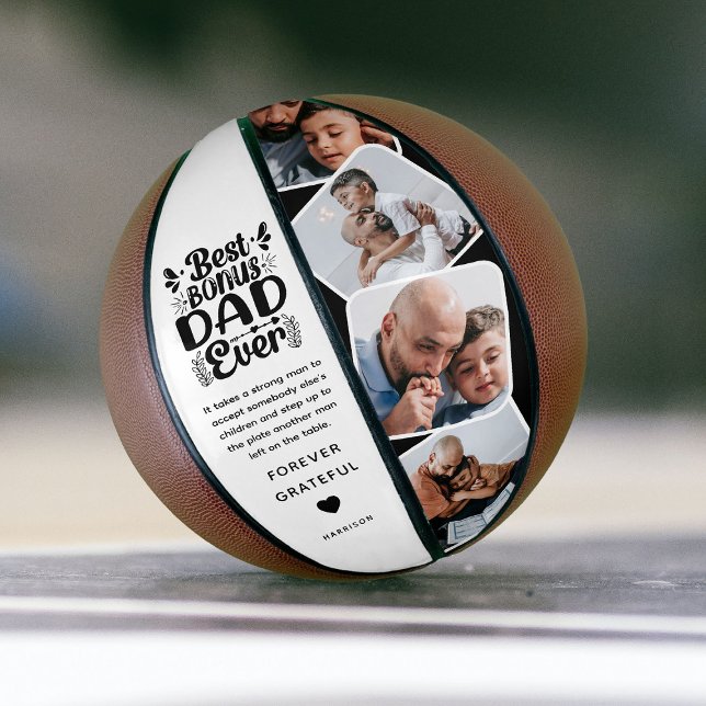 Balón De Baloncesto Personalizado Cute Bonus Papá 4 Foto y Cita Regalo (Subido por el creador)