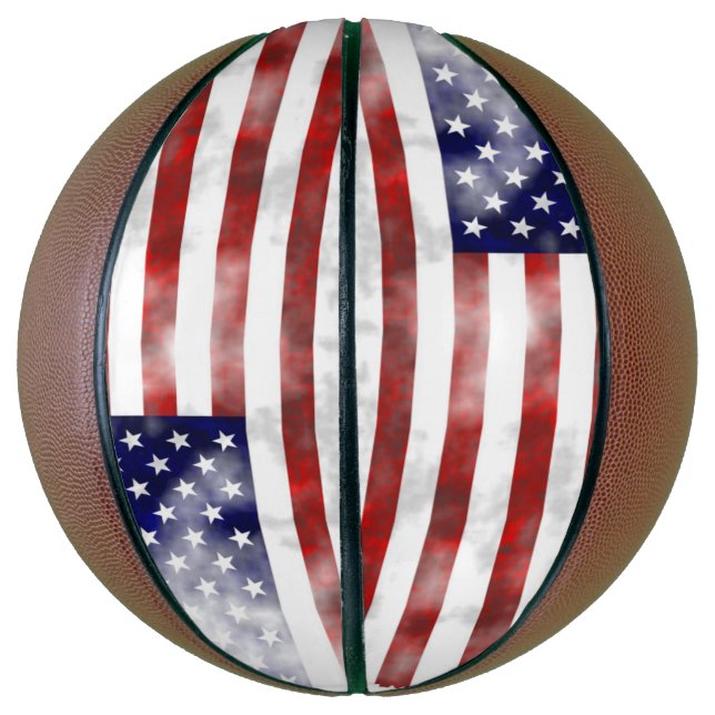 Balón De Baloncesto Personalizado de bandera estadounidense baloncesto (Vertical)