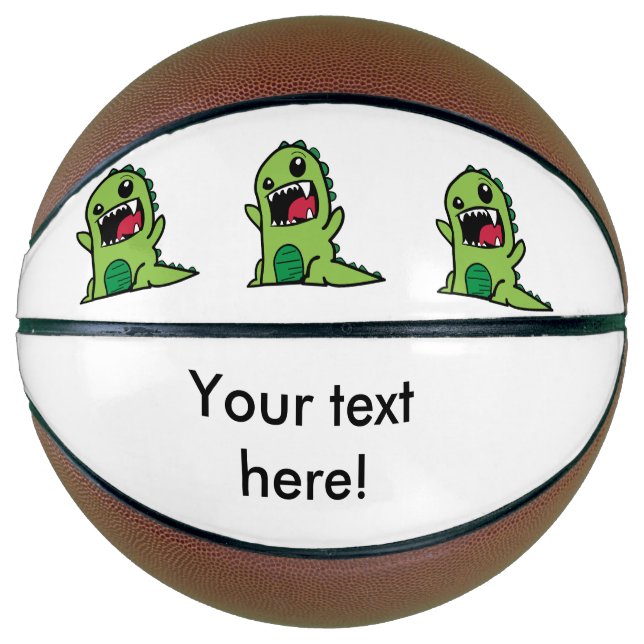 Balón De Baloncesto Personalizado de dinosaurios bebé (Anverso)
