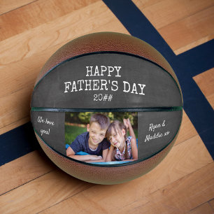 Balón De Baloncesto Personalizado del Día del Padres - Chalkboard - A