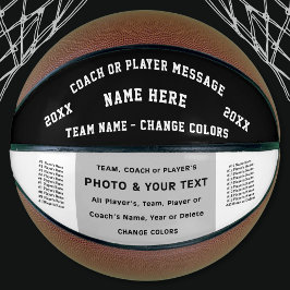Balón De Baloncesto Personalizado fotográfico blanco negro hace básque