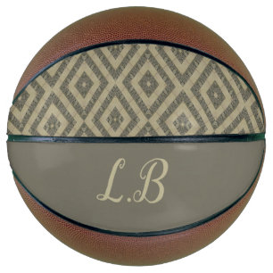Balón De Baloncesto Personalizado iniciales patrón de ladrillos de pav