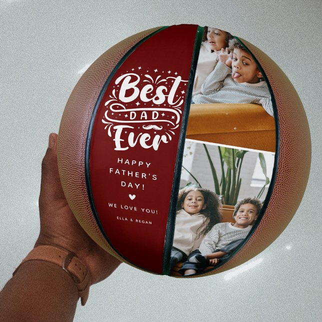 Balón De Baloncesto Personalizado Mejor Papá Nunca 2 Foto Keepsake (Subido por el creador)