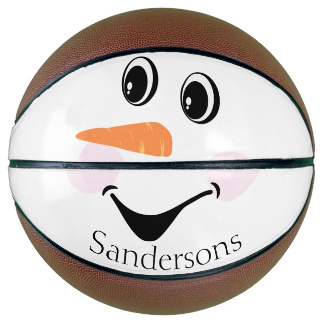 Balón De Baloncesto Personalizado moderno y elegante Snowman se enfren (Anverso)