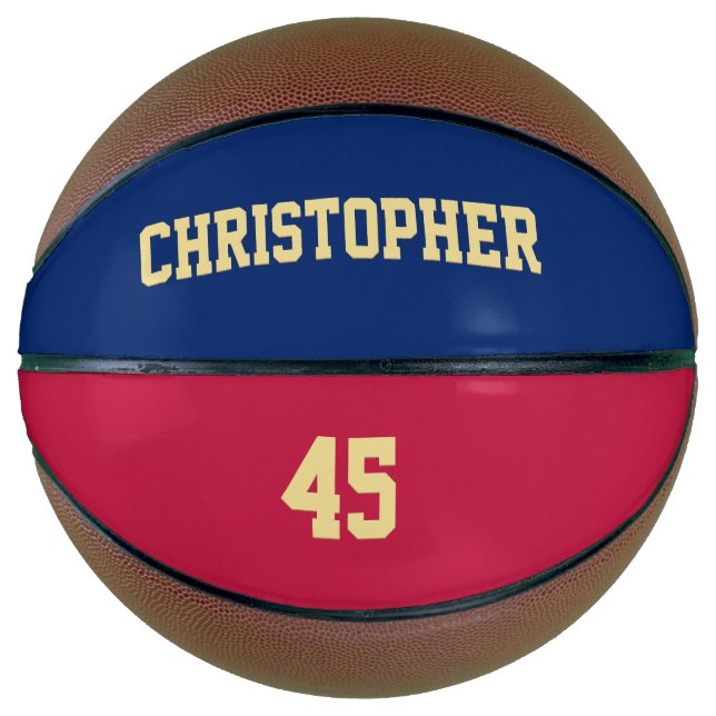 Balón De Baloncesto Personalizado Monogramed Club Team Player Número d (Anverso)