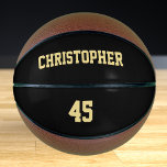 Balón De Baloncesto Personalizado Monogramed Player Club Número de nom<br><div class="desc">Crea tu propio personalizado, personalizado, falso oro elegante tipografía / guión / texto / nombre, tamaño de regulación, baloncesto cosido a mano. Simplemente introduzca el jugador / equipo / club / escuela / universidad / evento / nombre del torneo, y número del jugador jersey, al personalizar. Mientras agrega / diseño,...</div>