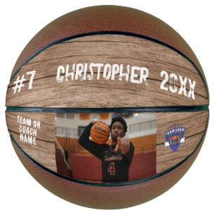 Balón De Baloncesto Personalizado nombre del jugador de fotografía núm