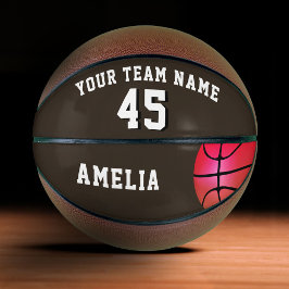 Balón de Baloncesto Personalizado Rosa con Nombre 