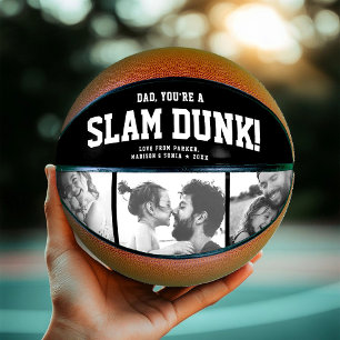 Balón De Baloncesto Personalizado SLAM DUNK Dad Collage de fotos Guay
