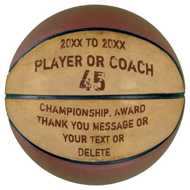 Balón de Baloncesto Personalizado, Tu Texto Grunge (Anverso)