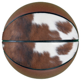 Balón De Baloncesto Piel de vaca Brown White