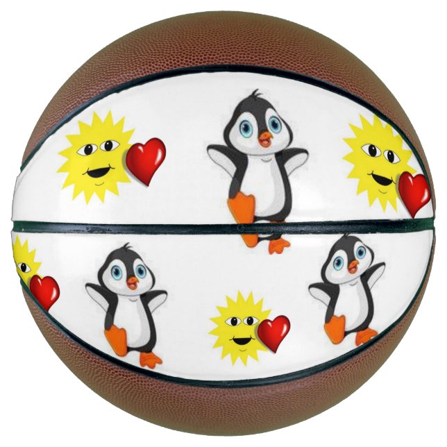 Balón De Baloncesto Pingüino de baloncesto Sun Red Hearts (Anverso)