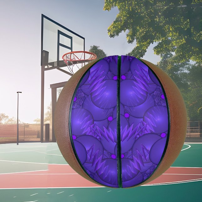 Balón De Baloncesto Planetas púrpura, patrón fractal moderno (Subido por el creador)