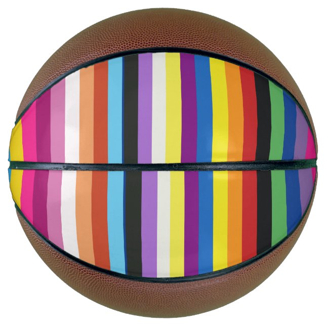 Balón De Baloncesto Pride Flag Colorful Stripes Pattern Basketball (Anverso)