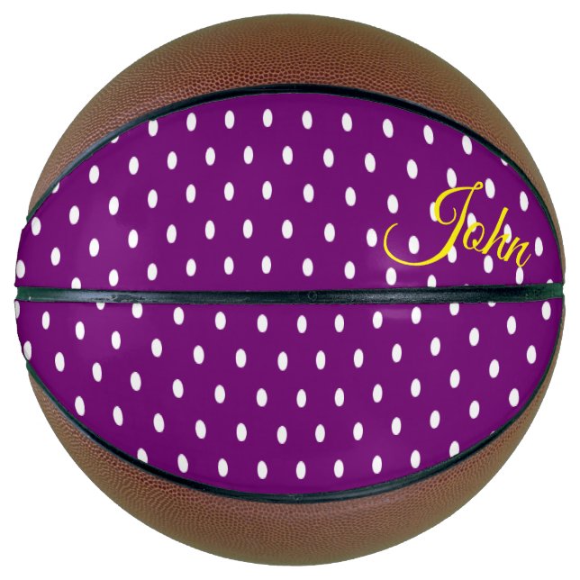 Balón De Baloncesto Punto de baloncesto Purple Polka (Anverso)