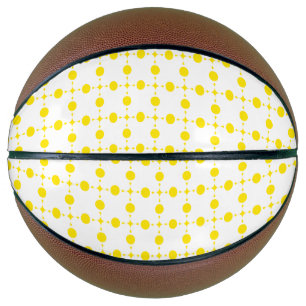 Balón De Baloncesto Puntos de Polka Amarillo, Patrón De Punto De Polka