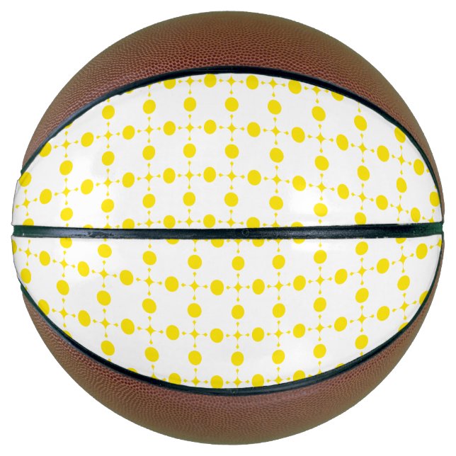 Balón De Baloncesto Puntos de Polka Amarillo, Patrón De Punto De Polka (Anverso)