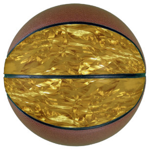 Balón De Baloncesto PURE RELIEVE METALIZADO DORADO Pattern + tu texto