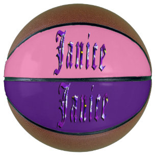 Balón De Baloncesto Purple Floral Diseñado Janice Name, Baloncesto