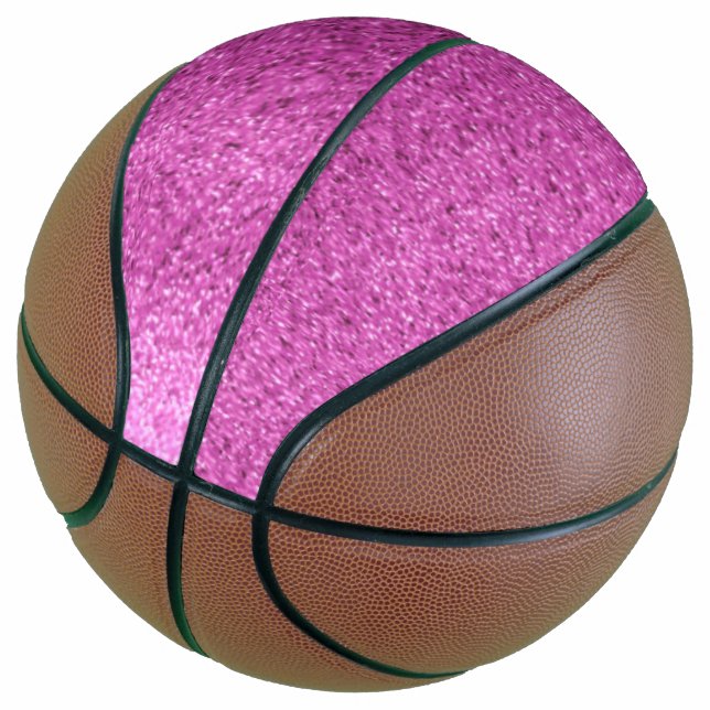 Balón De Baloncesto Purpurina de Faux Rosado (Angular)