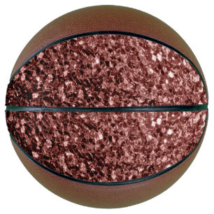 Balón De Baloncesto Purpurina de imitación rojo pardo chispeando