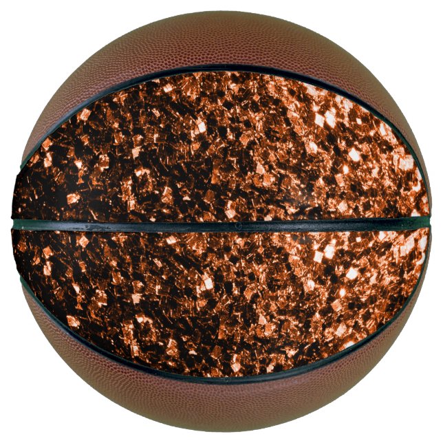 Balón De Baloncesto Purpurina falso de bronce oscuro destellando (Anverso)