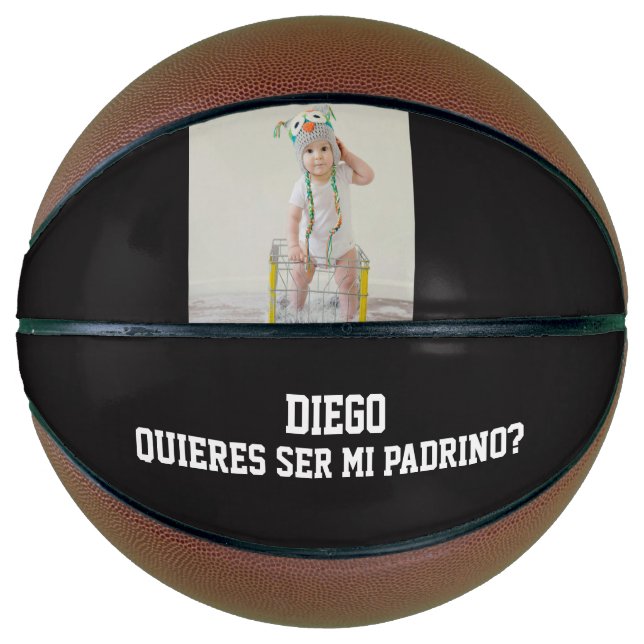 Balón De Baloncesto Quieres Ser Mi Padrino Godparent Proposal Sports (Anverso)