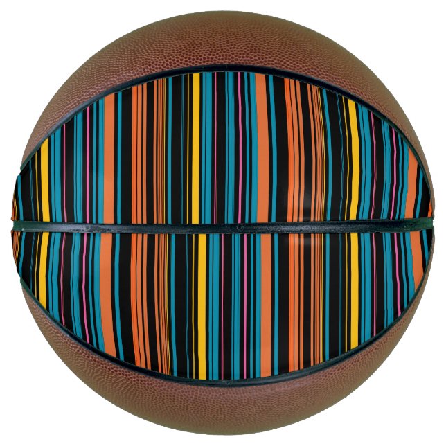 Balón De Baloncesto Rayas azules negras lindas (Anverso)