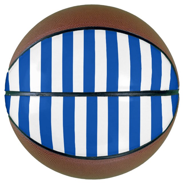 Balón De Baloncesto Rayas azules y blancas vintage (Anverso)