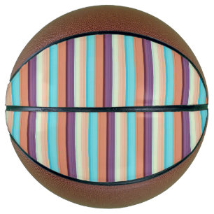 Balón De Baloncesto Rayas marrones azules cortas