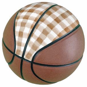 Balón De Baloncesto Rayas Marrones Crema Cuadro Tan