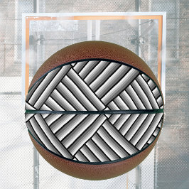 Balón De Baloncesto Rayas modernas en negro, blanco y gris - fresco