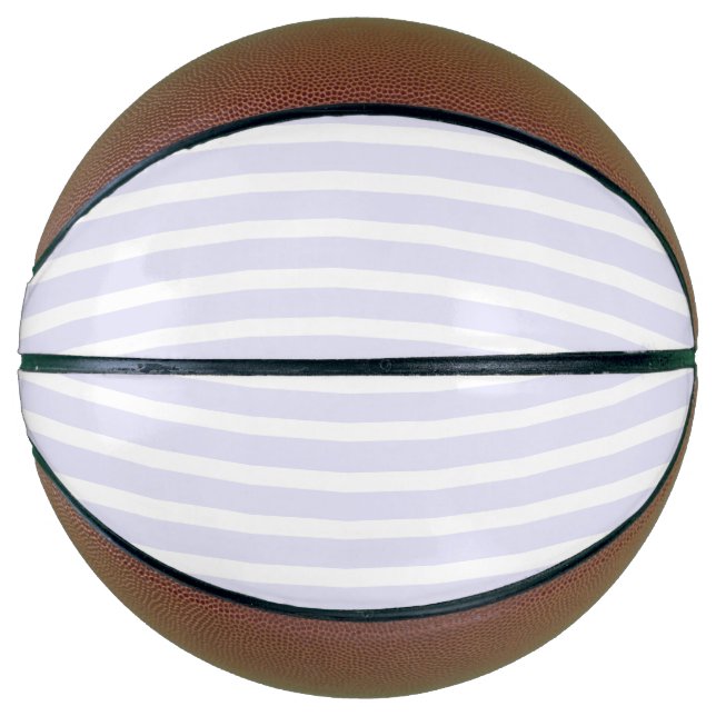 Balón De Baloncesto Rayo horizontal simple blanco y lavanda (Anverso)