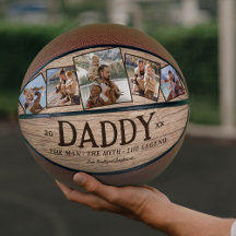 Recuerdo de Baloncesto de Madera Rústica “Papá”