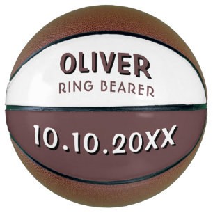 Balón De Baloncesto Recuerdo de nombre de portador de anillo fecha de