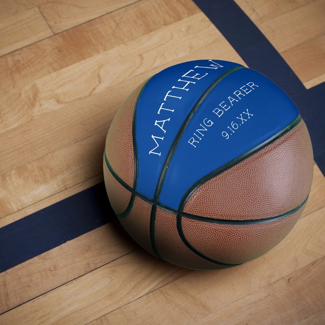 Balón De Baloncesto Recuerdo personalizado para el portador del anillo (Keepsake Ring Bearer Wedding Personalized Basketball)