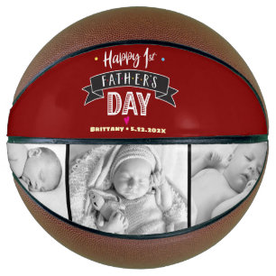 Balón De Baloncesto Red Happy 1er Día del Padre 3ª foto tipografía aud