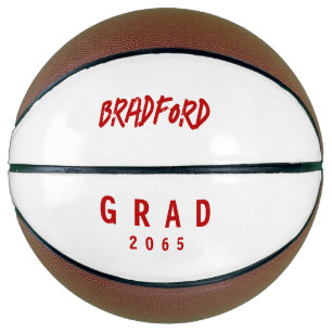 Balón De Baloncesto Regalo de graduación Baloncesto de texto rojo