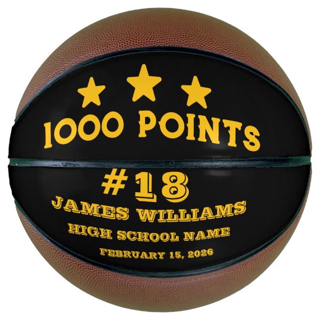 Balón De Baloncesto Regalo personalizado de 1000 puntos para jugadores (Anverso)