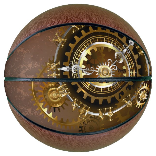Balón De Baloncesto Reloj de vapor con engranajes antiguos (Anverso)