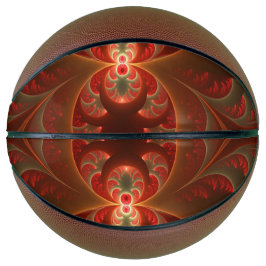Balón De Baloncesto Resumen luminoso Naranja moderno Fractal rojo
