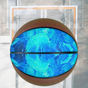 Balón De Baloncesto Resumen, mosaico moderno y turquesa