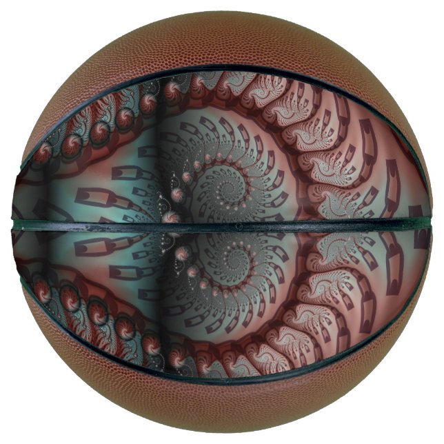 Balón De Baloncesto Resumen Vivid Fantasy Fractal Art Brown Blue (Anverso)