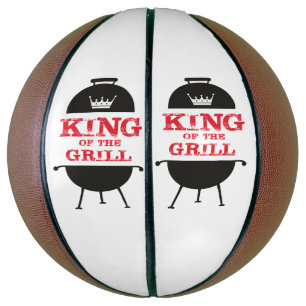 Balón De Baloncesto Rey Del Grill, Rojo De La Corona Blanca Negra
