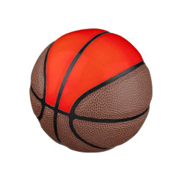 Balón de baloncesto rojo y marrón con costuras neg